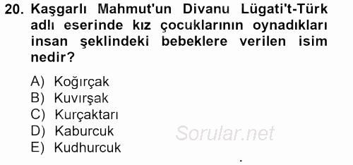 Halk Edebiyatına Giriş 2 2012 - 2013 Ara Sınavı 20.Soru