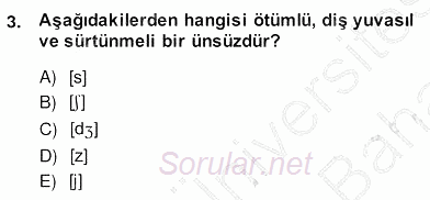 Genel Dilbilim 2 2013 - 2014 Ara Sınavı 3.Soru