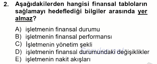 Finansal Tablolar Analizi 2012 - 2013 Ara Sınavı 2.Soru