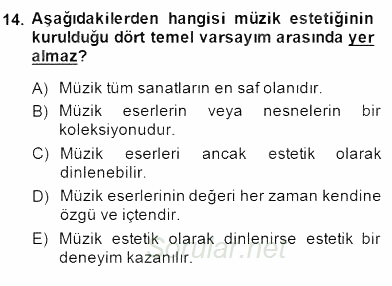Türkiye´nin Kültürel Mirası 2 2014 - 2015 Dönem Sonu Sınavı 14.Soru