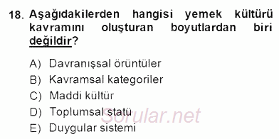 Türkiye´nin Kültürel Mirası 2 2014 - 2015 Dönem Sonu Sınavı 18.Soru