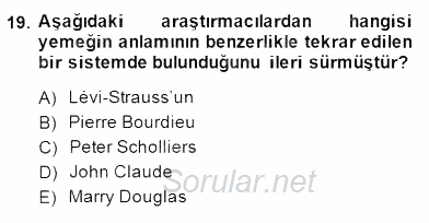 Türkiye´nin Kültürel Mirası 2 2014 - 2015 Dönem Sonu Sınavı 19.Soru