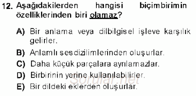Genel Dilbilim 1 2013 - 2014 Ara Sınavı 12.Soru
