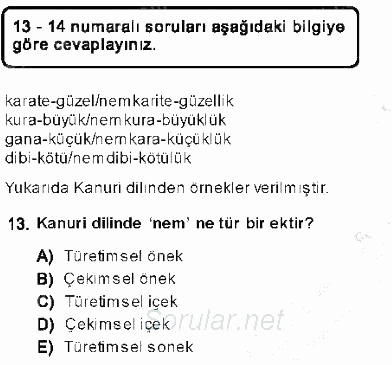Genel Dilbilim 1 2013 - 2014 Ara Sınavı 13.Soru