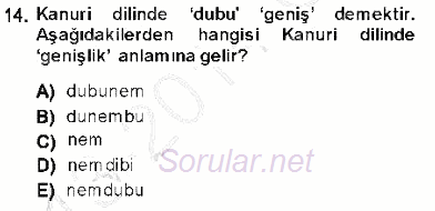 Genel Dilbilim 1 2013 - 2014 Ara Sınavı 14.Soru
