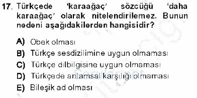 Genel Dilbilim 1 2013 - 2014 Ara Sınavı 17.Soru