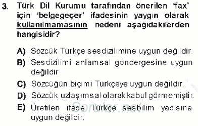 Genel Dilbilim 1 2013 - 2014 Ara Sınavı 3.Soru