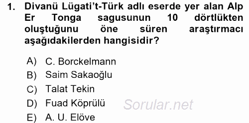 Türk Halk Şiiri 2015 - 2016 Ara Sınavı 1.Soru
