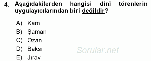 Türk Halk Şiiri 2015 - 2016 Ara Sınavı 4.Soru