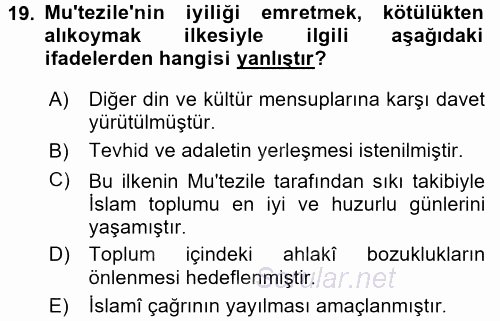 Kelam'A Giriş 2015 - 2016 Ara Sınavı 19.Soru
