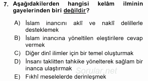 Kelam'A Giriş 2015 - 2016 Ara Sınavı 7.Soru
