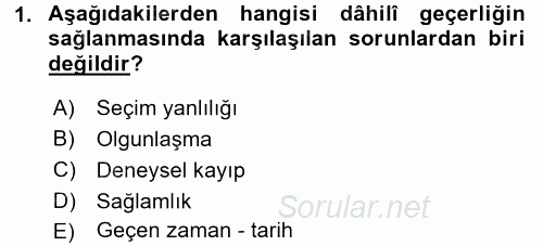 Uluslararası İlişkilerde Araştırma Yöntemleri 2017 - 2018 Ara Sınavı 1.Soru