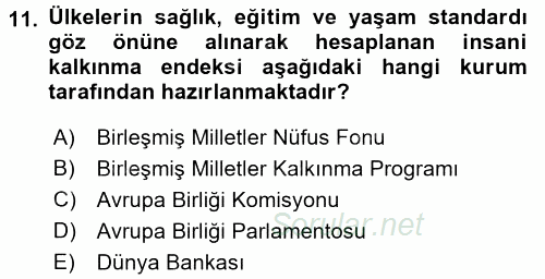 Uluslararası İlişkilerde Araştırma Yöntemleri 2017 - 2018 Ara Sınavı 11.Soru