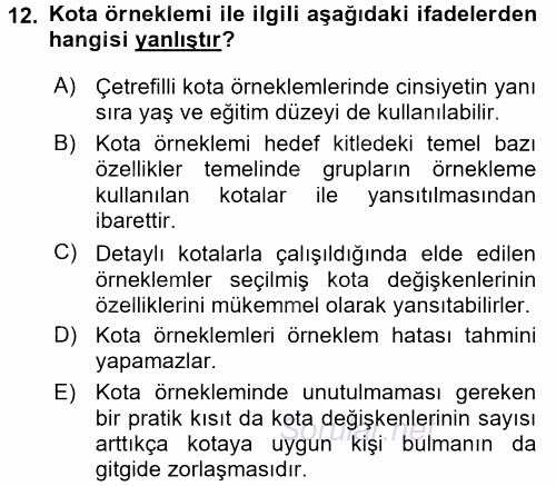 Uluslararası İlişkilerde Araştırma Yöntemleri 2017 - 2018 Ara Sınavı 12.Soru