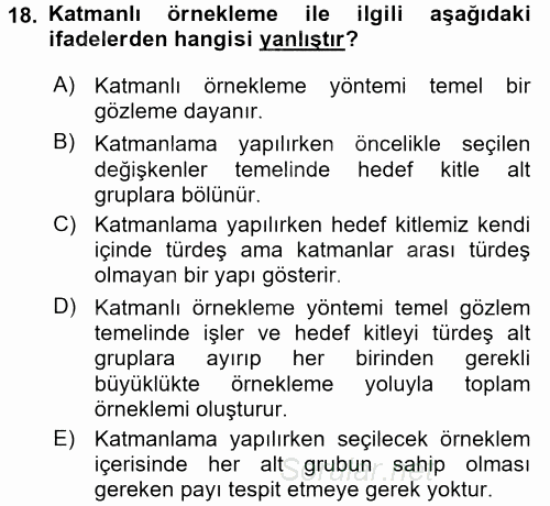 Uluslararası İlişkilerde Araştırma Yöntemleri 2017 - 2018 Ara Sınavı 18.Soru