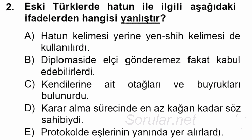 Türk İdare Tarihi 2013 - 2014 Ara Sınavı 2.Soru