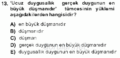 Genel Dilbilim 1 2013 - 2014 Dönem Sonu Sınavı 13.Soru