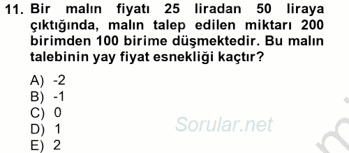 İktisada Giriş 2012 - 2013 Ara Sınavı 11.Soru