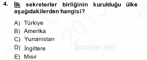 Yönetici Asistanlığı 2013 - 2014 Ara Sınavı 4.Soru