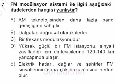Radyo ve Televizyon Tekniği 2013 - 2014 Dönem Sonu Sınavı 7.Soru