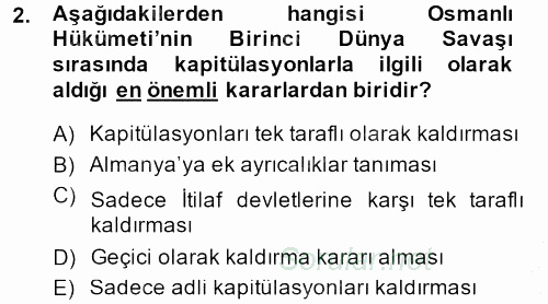 Türkiye Cumhuriyeti İktisat Tarihi 2013 - 2014 Ara Sınavı 2.Soru