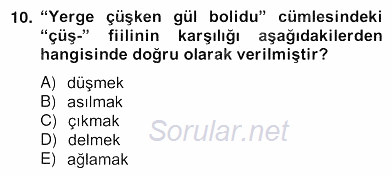 Çağdaş Türk Yazı Dilleri 2 2012 - 2013 Ara Sınavı 10.Soru