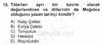 Çağdaş Türk Yazı Dilleri 2 2012 - 2013 Ara Sınavı 15.Soru
