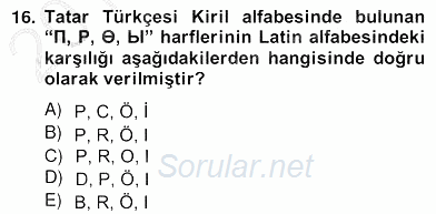 Çağdaş Türk Yazı Dilleri 2 2012 - 2013 Ara Sınavı 16.Soru
