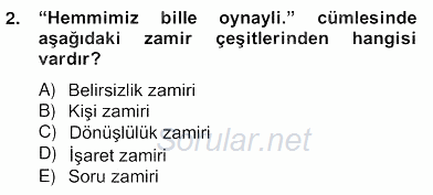 Çağdaş Türk Yazı Dilleri 2 2012 - 2013 Ara Sınavı 2.Soru