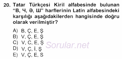 Çağdaş Türk Yazı Dilleri 2 2012 - 2013 Ara Sınavı 20.Soru