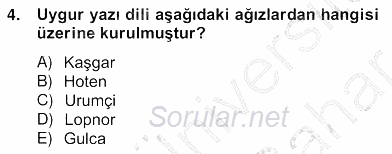 Çağdaş Türk Yazı Dilleri 2 2012 - 2013 Ara Sınavı 4.Soru