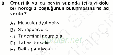 Tıbbi Terminoloji 2013 - 2014 Tek Ders Sınavı 8.Soru