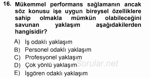 Yönetici Asistanlığı 2012 - 2013 Dönem Sonu Sınavı 16.Soru