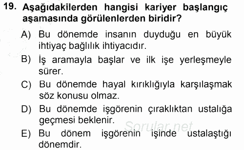 Yönetici Asistanlığı 2012 - 2013 Dönem Sonu Sınavı 19.Soru