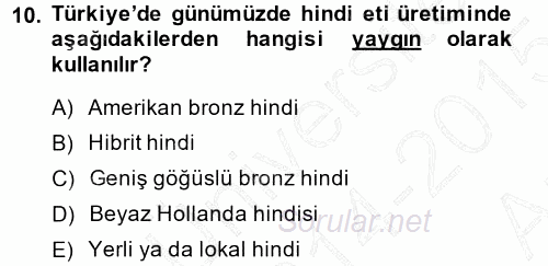 Temel Zootekni 2014 - 2015 Ara Sınavı 10.Soru