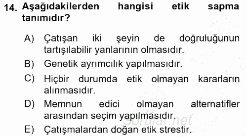 Yönetici Asistanlığı 2015 - 2016 Dönem Sonu Sınavı 14.Soru