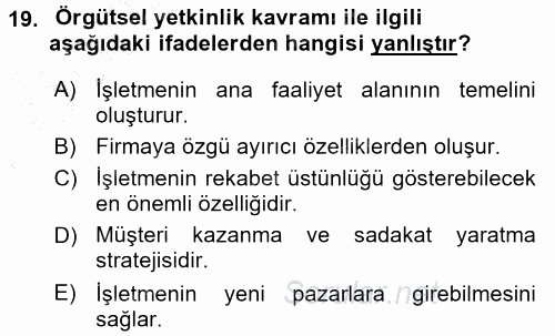 Yönetici Asistanlığı 2015 - 2016 Dönem Sonu Sınavı 19.Soru