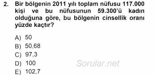 Tıbbi İstatistik 2012 - 2013 Dönem Sonu Sınavı 2.Soru