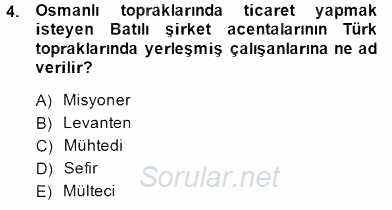 XIX. Yüzyıl Türk Edebiyatı 2014 - 2015 Ara Sınavı 4.Soru
