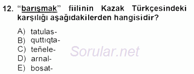 Çağdaş Türk Yazı Dilleri 2 2012 - 2013 Dönem Sonu Sınavı 12.Soru