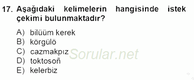 Çağdaş Türk Yazı Dilleri 2 2012 - 2013 Dönem Sonu Sınavı 17.Soru