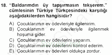 Çağdaş Türk Yazı Dilleri 2 2012 - 2013 Dönem Sonu Sınavı 18.Soru