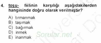 Çağdaş Türk Yazı Dilleri 2 2012 - 2013 Dönem Sonu Sınavı 4.Soru