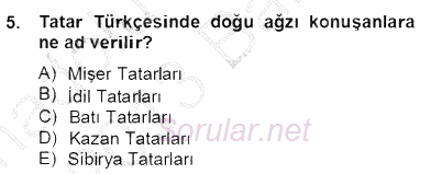 Çağdaş Türk Yazı Dilleri 2 2012 - 2013 Dönem Sonu Sınavı 5.Soru