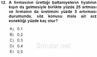 İktisada Giriş 1 2015 - 2016 Ara Sınavı 12.Soru