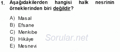 Cumhuriyet Dönemi Türk Nesri 2013 - 2014 Tek Ders Sınavı 1.Soru