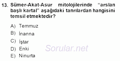 Türk Edebiyatının Mitolojik Kaynakları 2014 - 2015 Dönem Sonu Sınavı 13.Soru