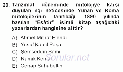 Türk Edebiyatının Mitolojik Kaynakları 2014 - 2015 Dönem Sonu Sınavı 20.Soru