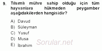 Türk Edebiyatının Mitolojik Kaynakları 2014 - 2015 Dönem Sonu Sınavı 9.Soru