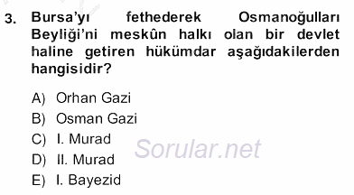 XIV-XV. Yüzyıllar Türk Edebiyatı 2013 - 2014 Ara Sınavı 3.Soru